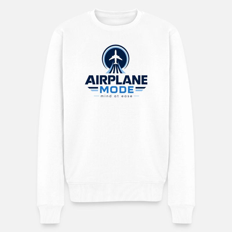 Flugmodus: Geist in Ruhe - Männer Premium Bio Pullover - Weiß