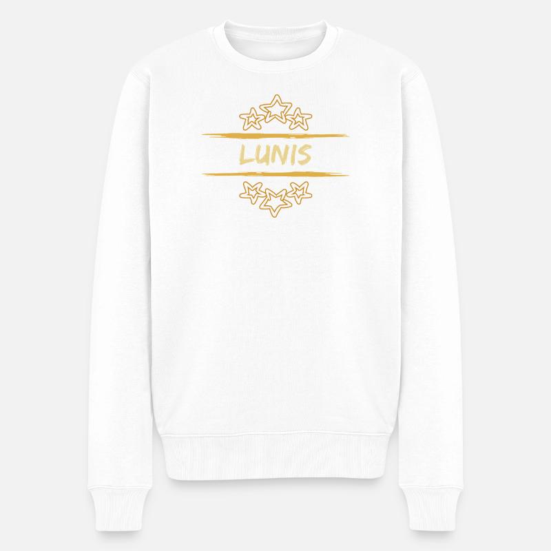 Lunis - Männer Premium Bio Pullover - Weiß