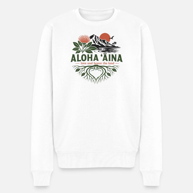 Aloha Aina Roots - Pull Premium bio Homme - blanc