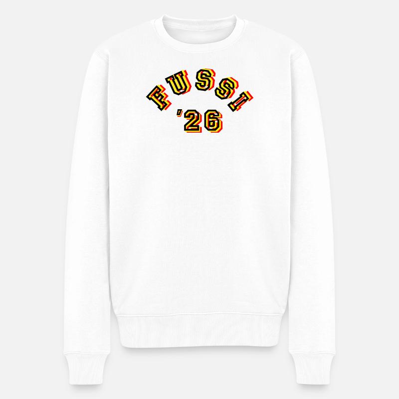 Fussi Fussball - Männer Premium Bio Pullover - Weiß