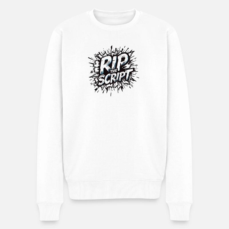 Rip the Script Burst - Pull Premium bio Homme - blanc