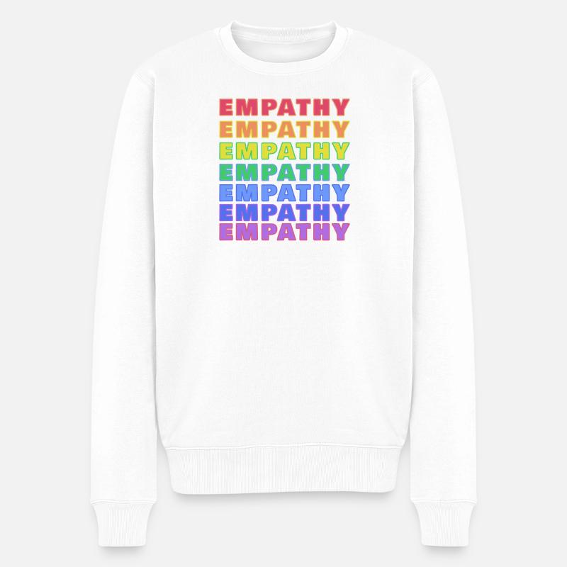 Empathie Regenbogen Print - Männer Premium Bio Pullover - Weiß