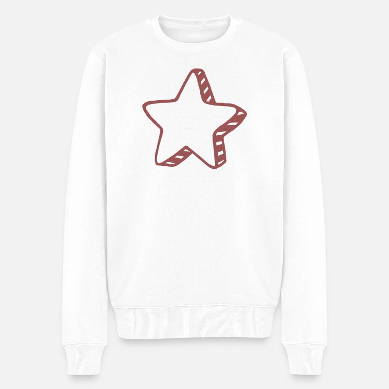 Rustic Doodle Star - Männer Premium Bio Pullover - Weiß