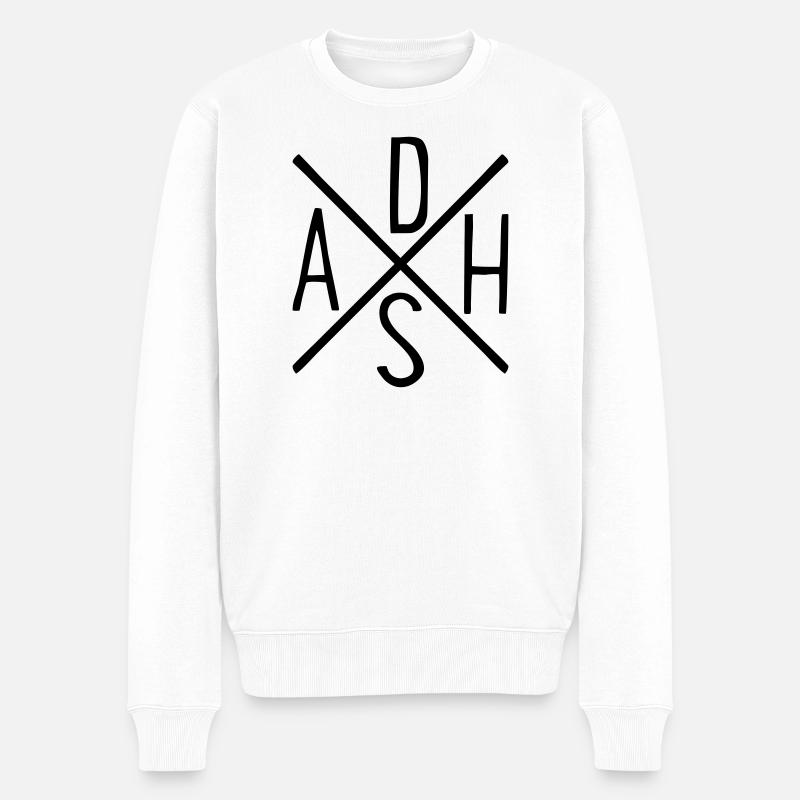 ADHS - Männer Premium Bio Pullover - Weiß