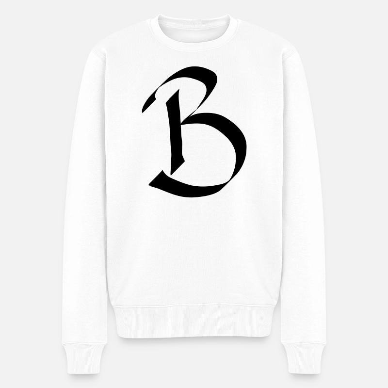 lettre B - Pull Premium bio Homme - blanc