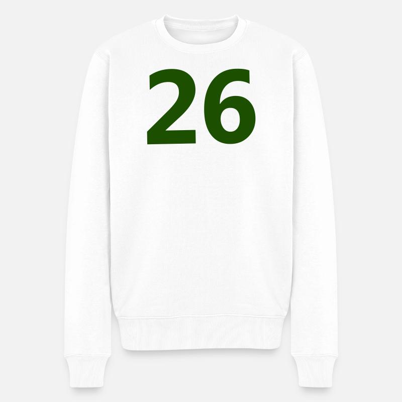 Zahl 26 - Männer Premium Bio Pullover - Weiß