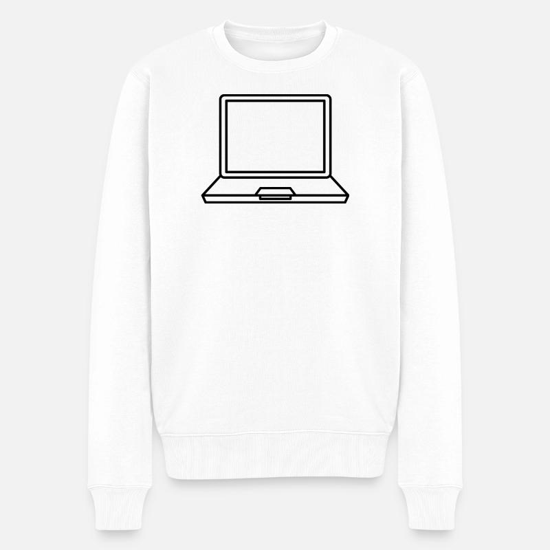 Laptop - Männer Premium Bio Pullover - Weiß