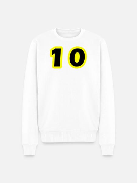 10 Number Symbol - Men's Premium Organic Jumper - white