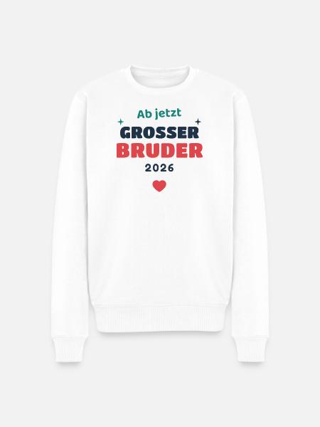 Einschulung 2026 Bruder - Schulkind Geschenk Schul - Männer Premium Bio Pullover - Weiß