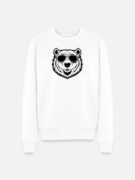 Cool Polar Bear with Sunglasses - Men's Premium Organic Jumper - white