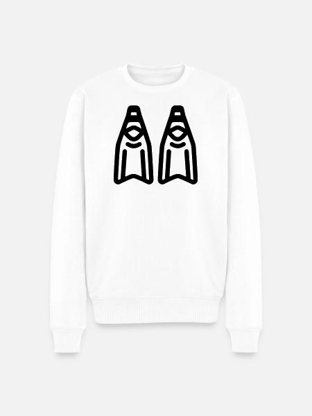 Tauchflossen - Männer Premium Bio Pullover - Weiß