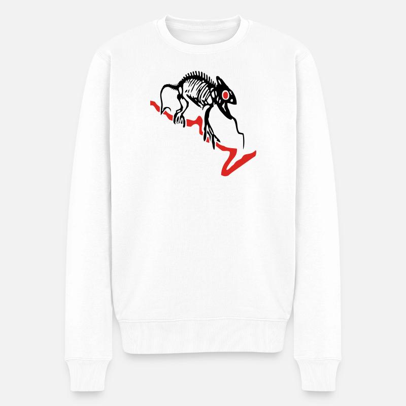 Gecko squelette - Pull Premium bio Homme - blanc