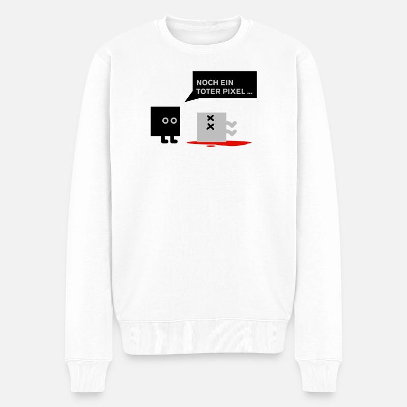 dead pixel_german - Männer Premium Bio Pullover - Weiß