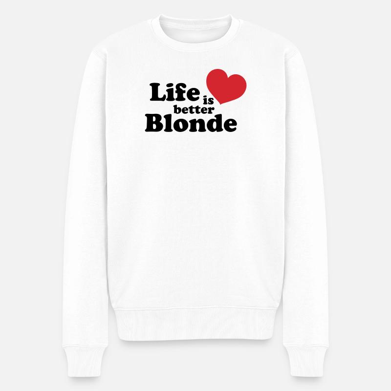 Blonde Life - Männer Premium Bio Pullover - Weiß
