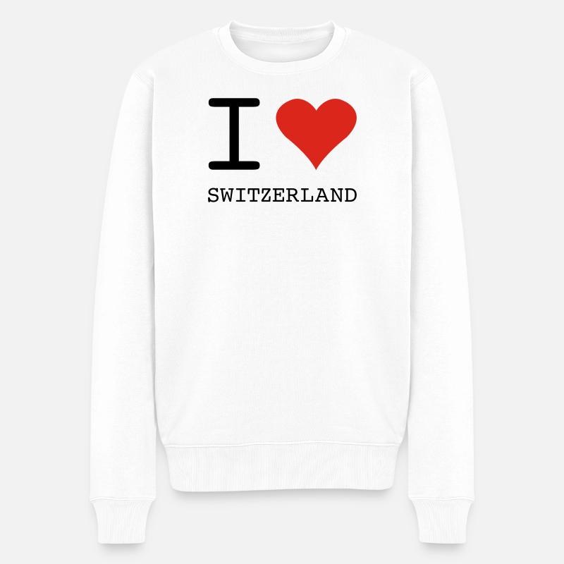 I LOVE SWITZERLAND - Pull Premium bio Homme - blanc