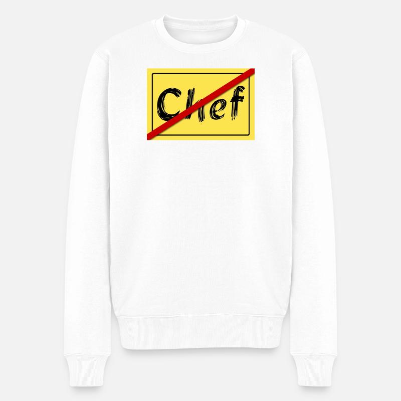 Ex-Chef - Männer Premium Bio Pullover - Weiß