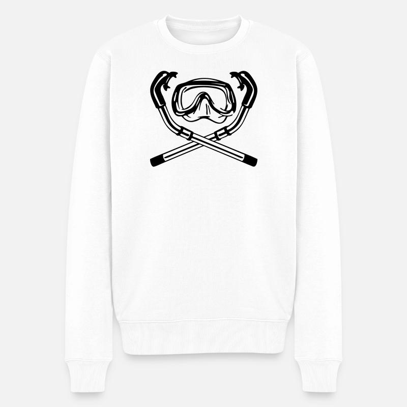 taucher - diving is not a crime - Pull Premium bio Homme - blanc