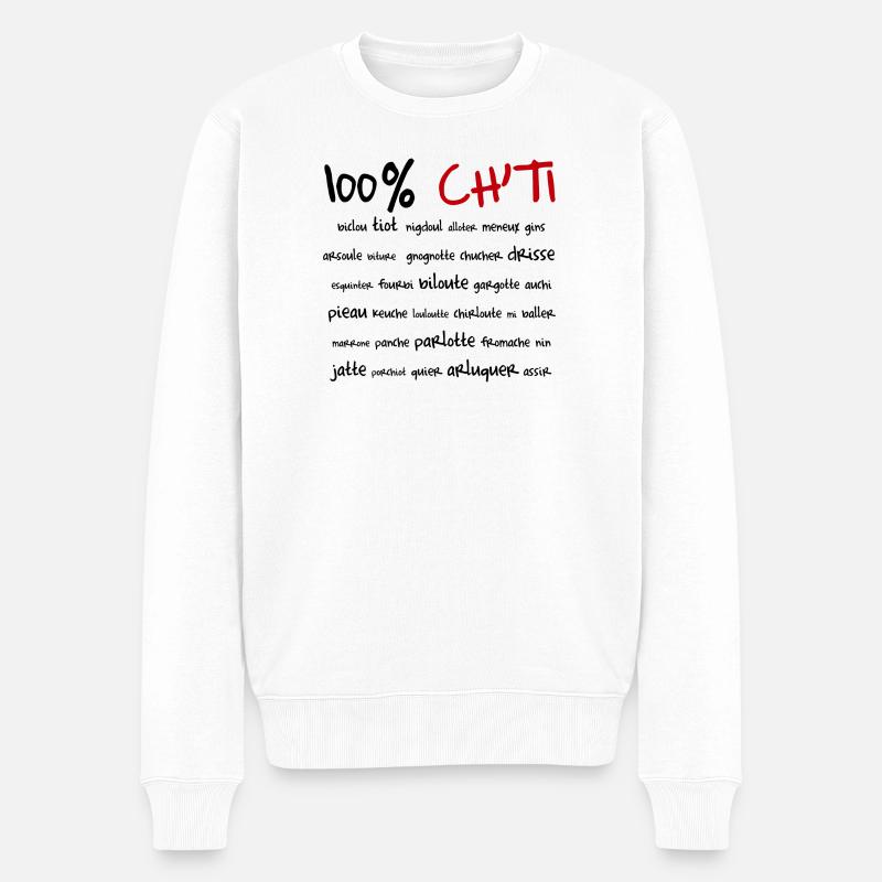 100% Ch'ti - Pull Premium bio Homme - blanc