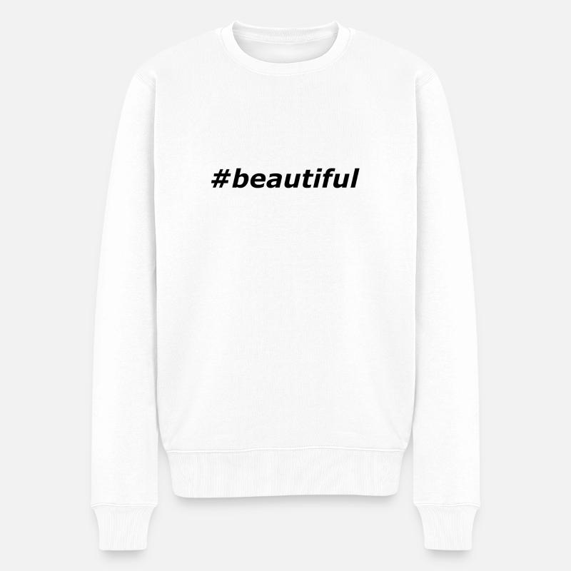 #beautiful - Pull Premium bio Homme - blanc