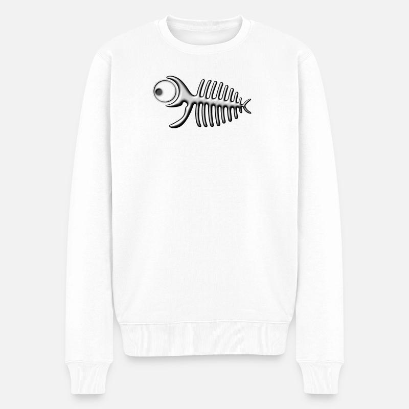 Fischgräte - Männer Premium Bio Pullover - Weiß