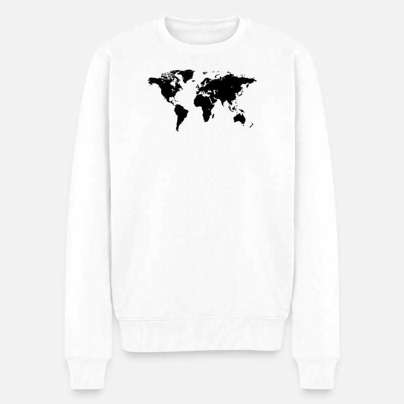 World Map - Männer Premium Bio Pullover - Weiß