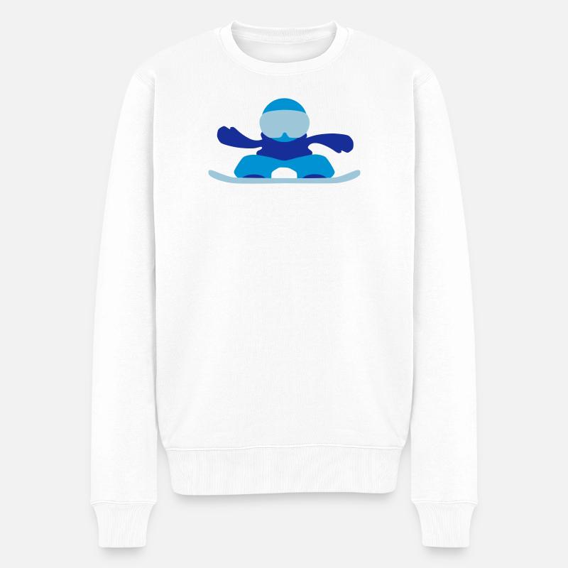 snowboarder - Männer Premium Bio Pullover - Weiß