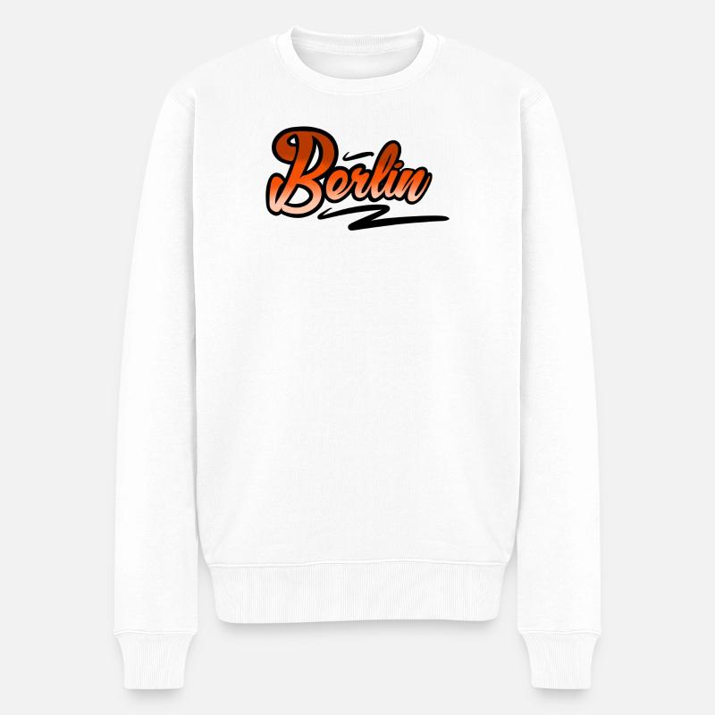 Berlin - Männer Premium Bio Pullover - Weiß