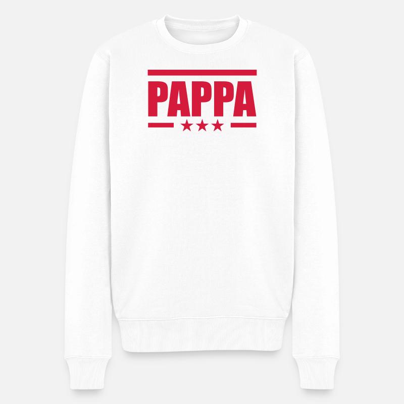 Pappa - Männer Premium Bio Pullover - Weiß