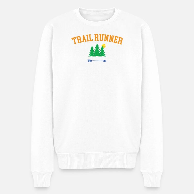 Trailrunner - Männer Premium Bio Pullover - Weiß