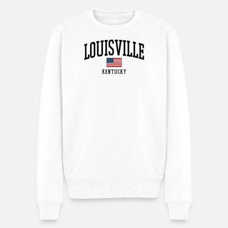 Louisville Kentucky USA Flagge Design - Männer Premium Bio Pullover - Weiß