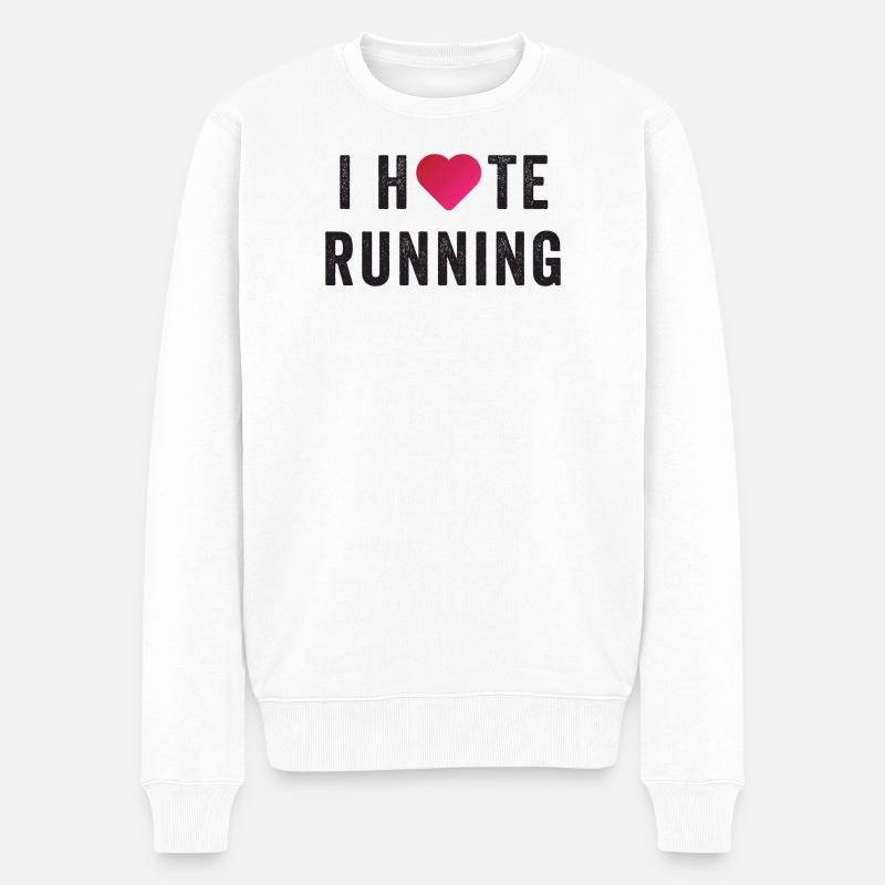 Ich liebe/hasse das Laufen - Männer Premium Bio Pullover - Weiß