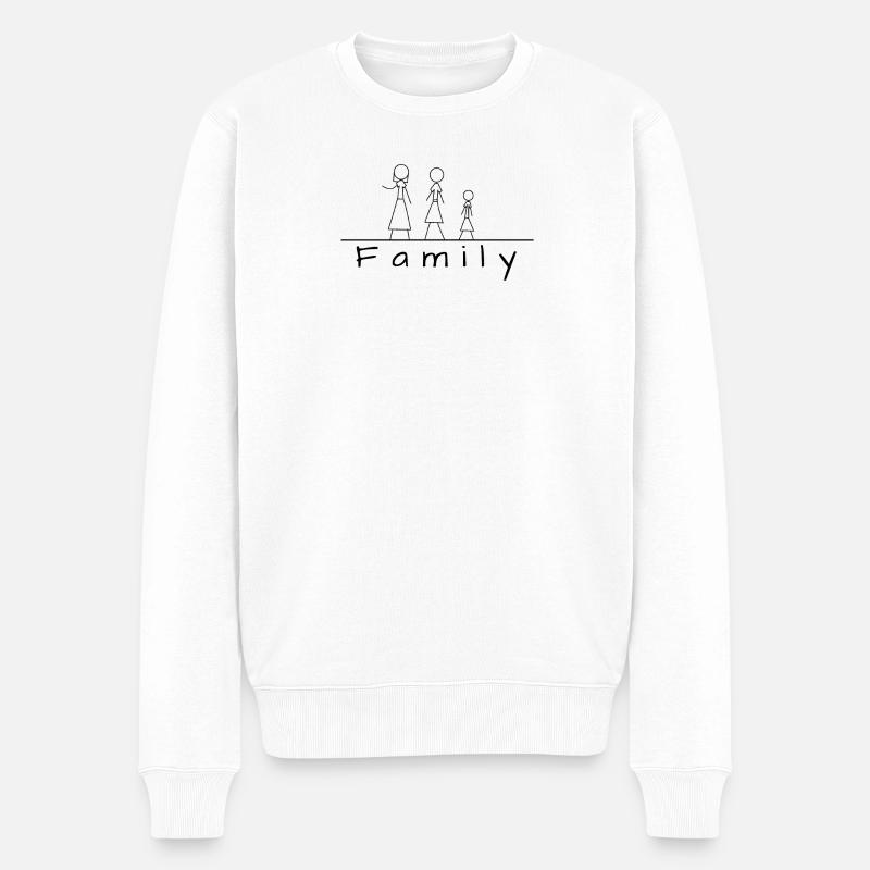 Famille de figurines en bâton - Pull Premium bio Homme - blanc