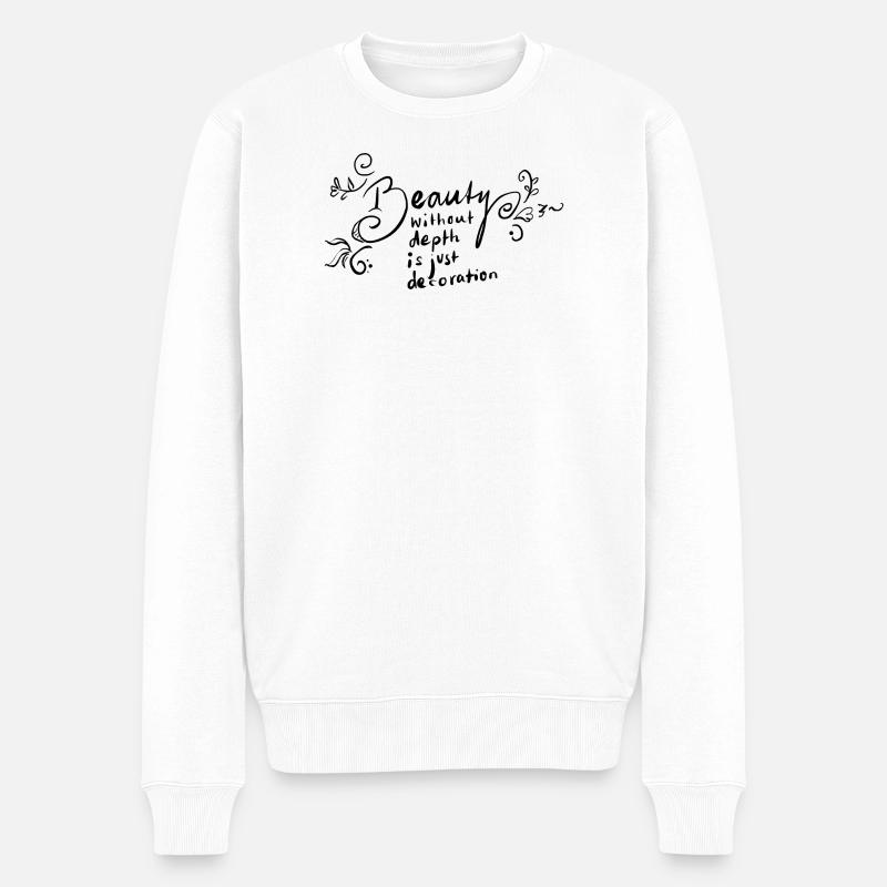 Schönheit in der Tiefe - Männer Premium Bio Pullover - Weiß