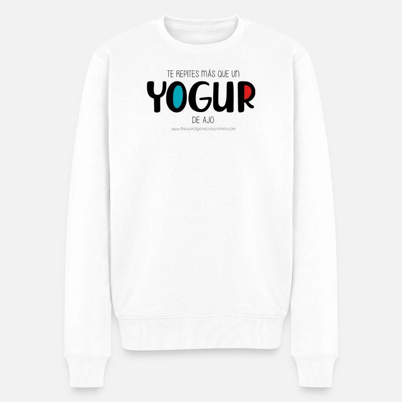 Yaourt à l’ail - Pull Premium bio Homme - blanc