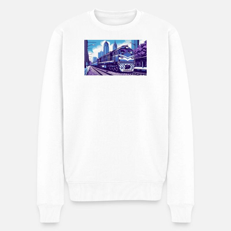 Zug 2 1 - Männer Premium Bio Pullover - Weiß