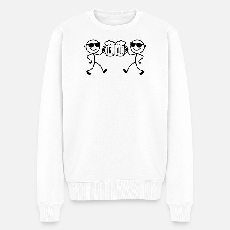 Saufen Party Bier - Männer Premium Bio Pullover - Weiß