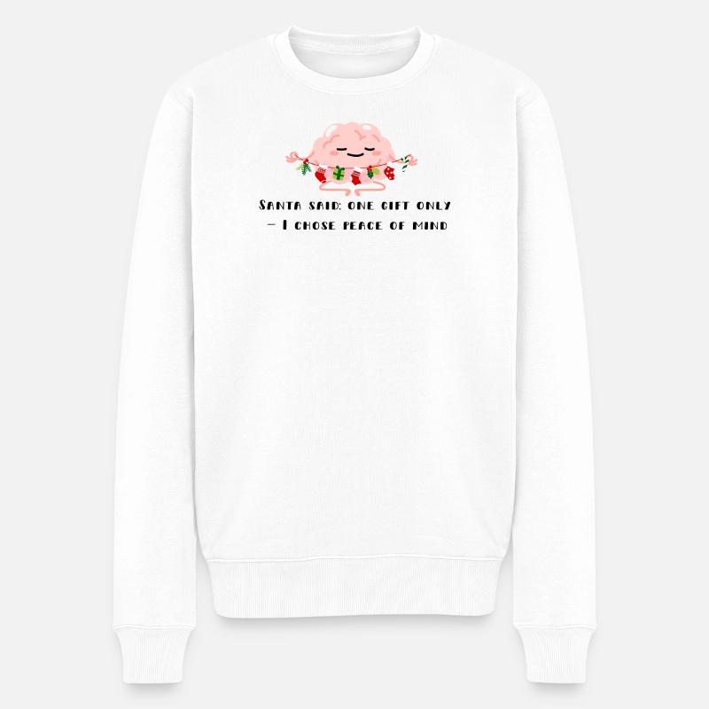 Sorgenfreiheit - Männer Premium Bio Pullover - Weiß