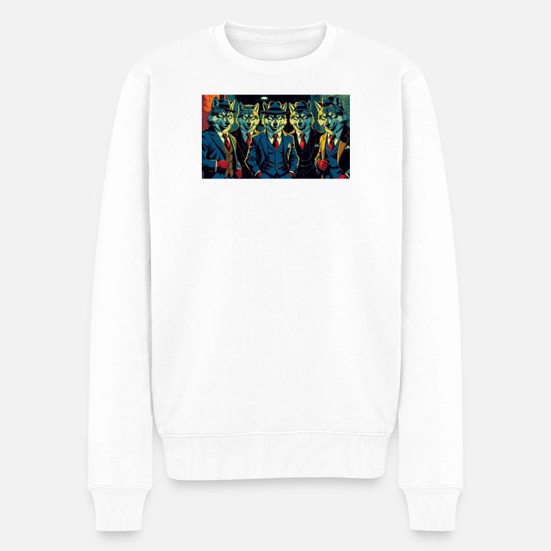 Wolfgang - Männer Premium Bio Pullover - Weiß