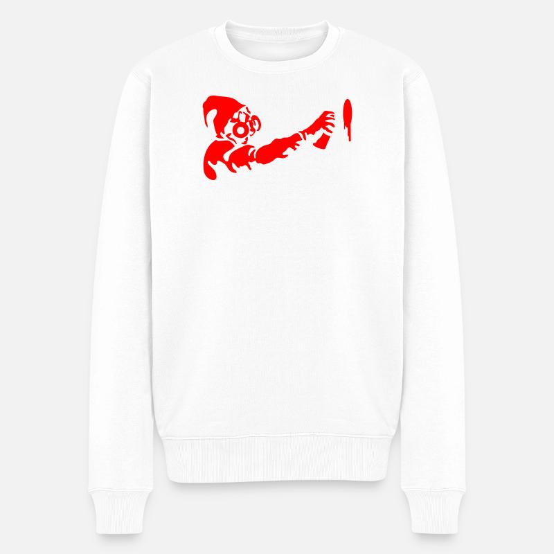 Graffiti Stencil - Männer Premium Bio Pullover - Weiß