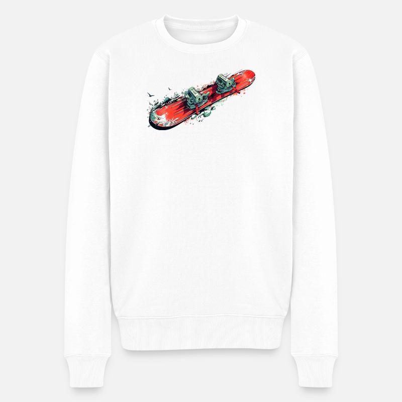 Snowboard - Männer Premium Bio Pullover - Weiß