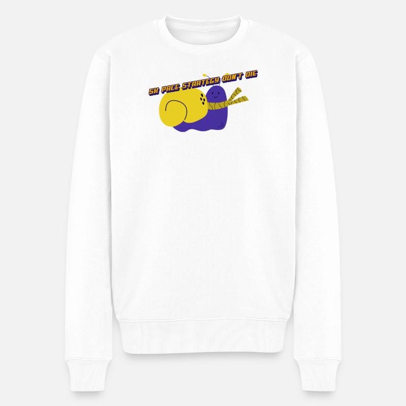 5 km Pace Straregy Don’t Die - Pull Premium bio Homme - blanc
