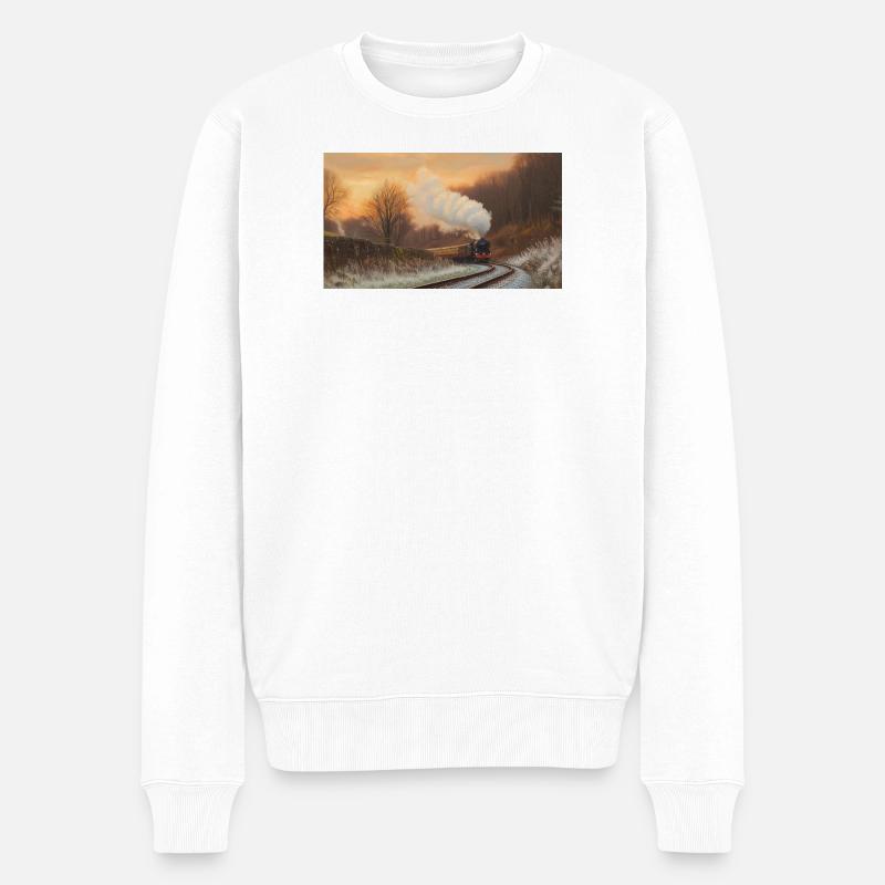 Fliegender Schotte im Winter - Männer Premium Bio Pullover - Weiß