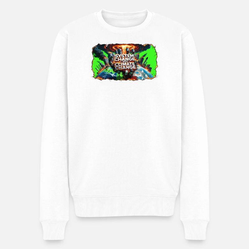 Systemwechsel, nicht Klimawandel - Männer Premium Bio Pullover - Weiß