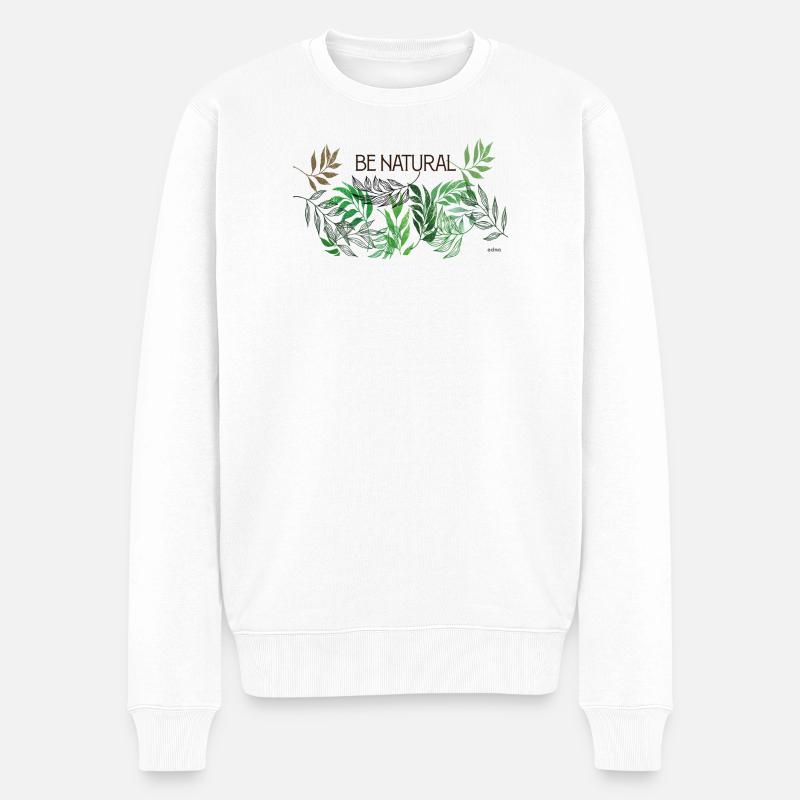 Sei natürlich - Männer Premium Bio Pullover - Weiß