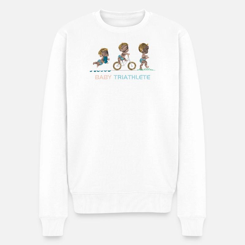 Kleiner Outdoor-Triathlet - Männer Premium Bio Pullover - Weiß