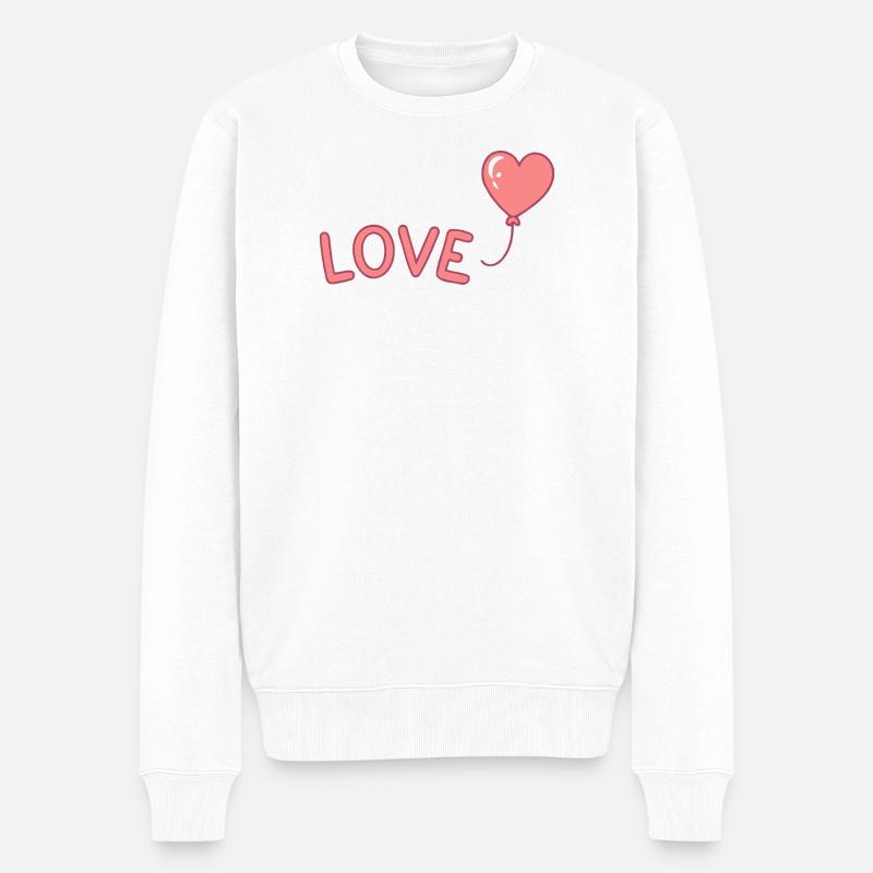 Pastell-Liebesballon-Illustration - Männer Premium Bio Pullover - Weiß