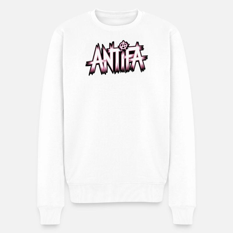 Antifa – Antifaschistisches Merch - Männer Premium Bio Pullover - Weiß