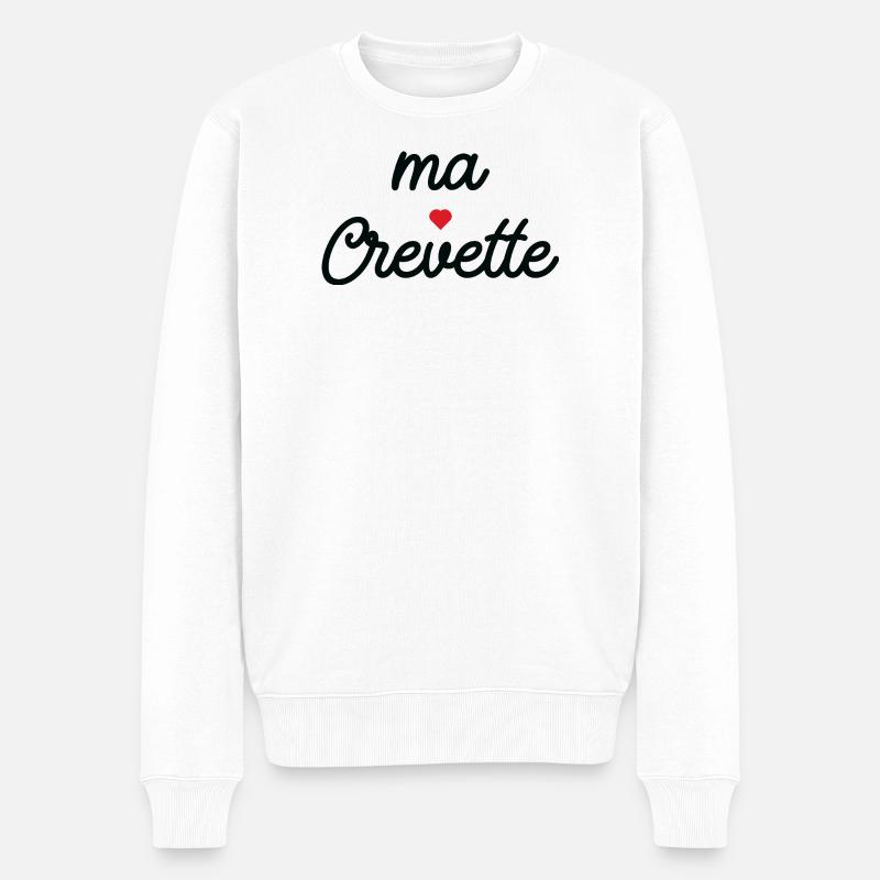 Ma Crevette Coeur Script Tee - Pull Premium bio Homme - blanc