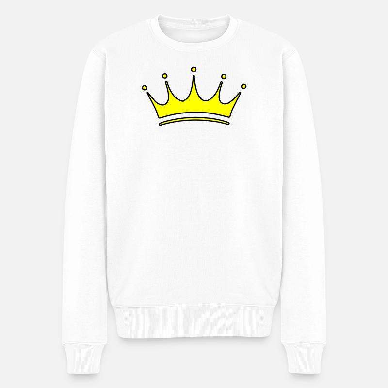 Krone Symbol - Männer Premium Bio Pullover - Weiß