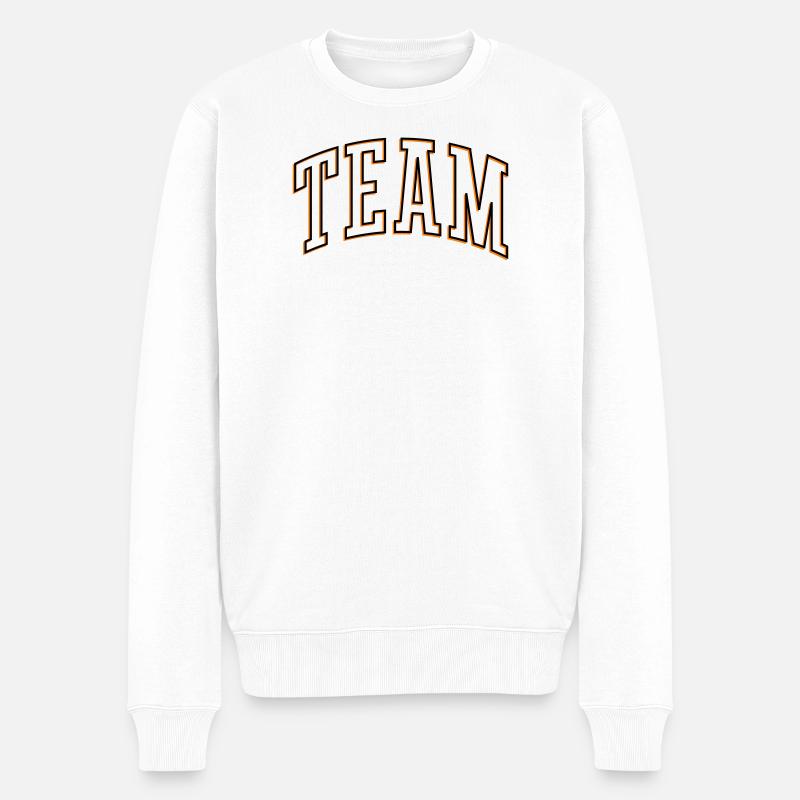 Team Outline - Männer Premium Bio Pullover - Weiß
